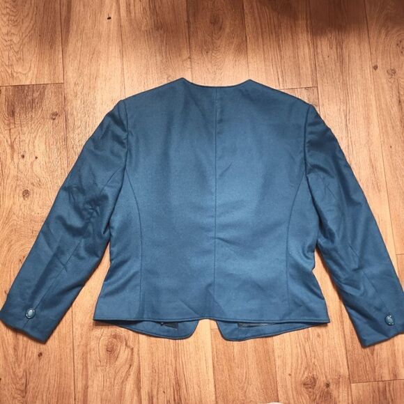 Vintage Pendleton Virgin Wool Blazer Jacket Turquoise Size 12 - Picture 2 of 6
